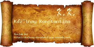 Kálnay Konstantina névjegykártya